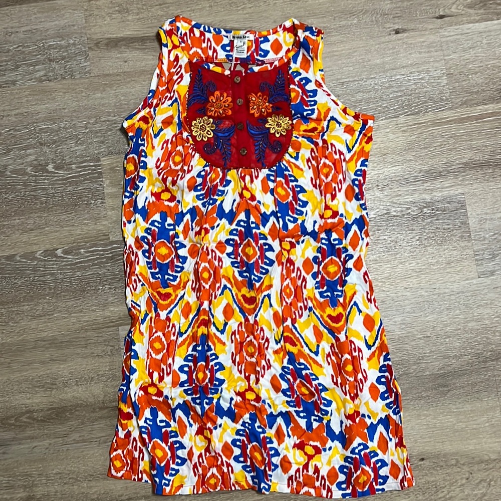 Size Small Krista Lee embroidered colorful summer dress.